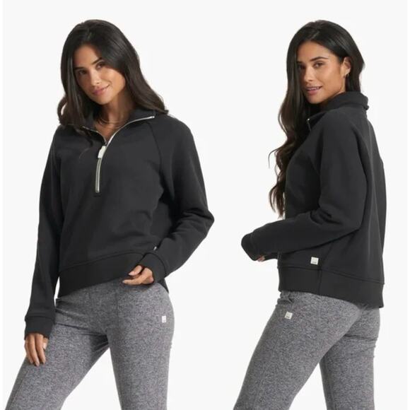 Vuori Tops - Vuori Women's Restore Half Zip in Black Medium